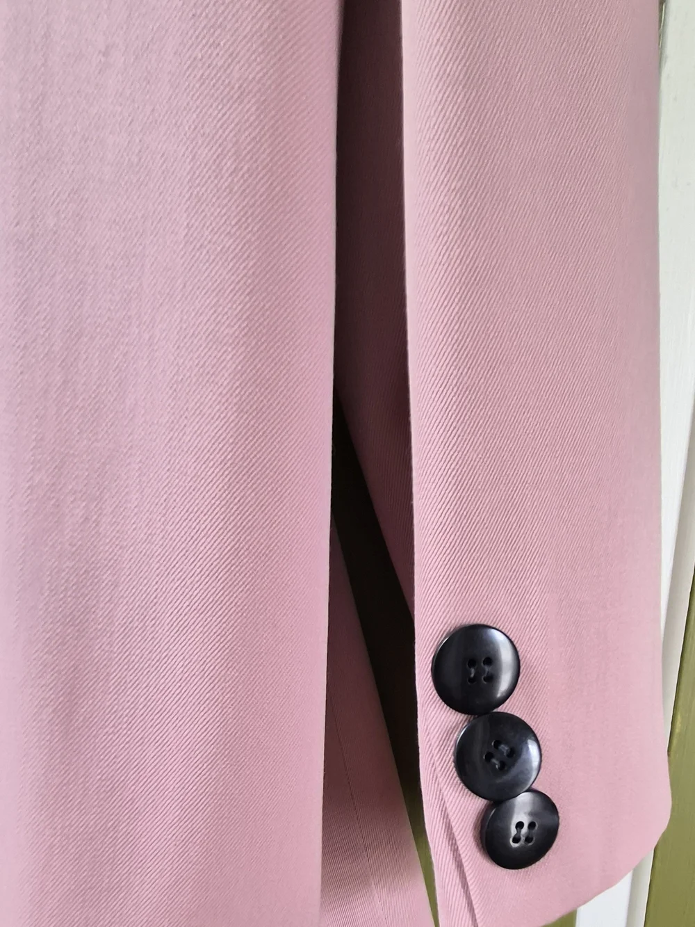 Christian Dior Mauve Double-Breasted Women's Blazer with Black Buttons